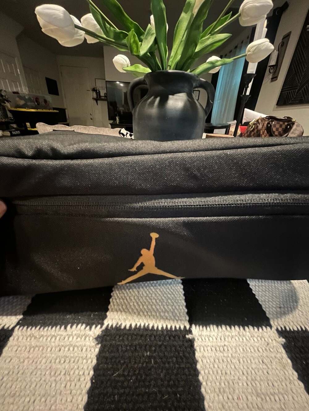 Jordan Jumpman Black and Gold Shoe Bag with 23 Logo